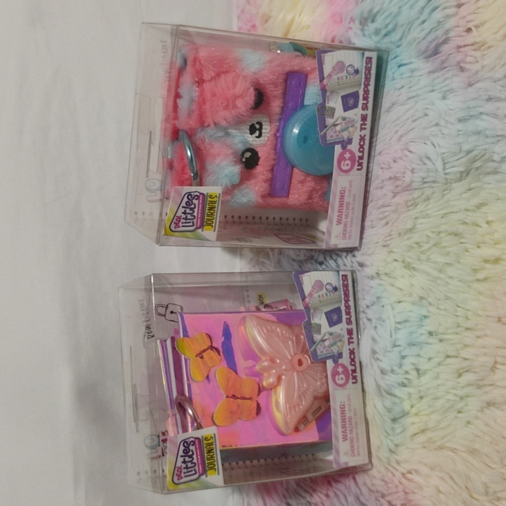 (X-86) New Real Littles Butterfly & Fuzzy Bear Journals Bundle Of 2